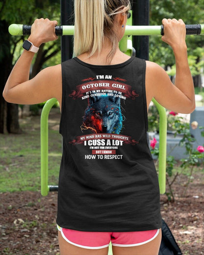 OCTOBER - KIND, GENEROUS AND LOVING GIRL - BIRRTHDAY T-SHIRT FOR WOMAN - NGHL10 (SKU12-300-10)