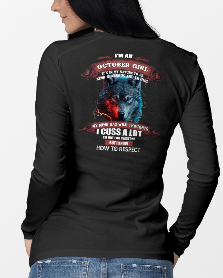 OCTOBER - KIND, GENEROUS AND LOVING GIRL - BIRRTHDAY T-SHIRT FOR WOMAN - NGHL10 (SKU12-300-10)