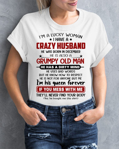 DECEMBER - TO MY WIFE - I'M A LUCKY WOMAN - GIFT FROM HUSBAND - NGHL12 (SKU12-282-12)
