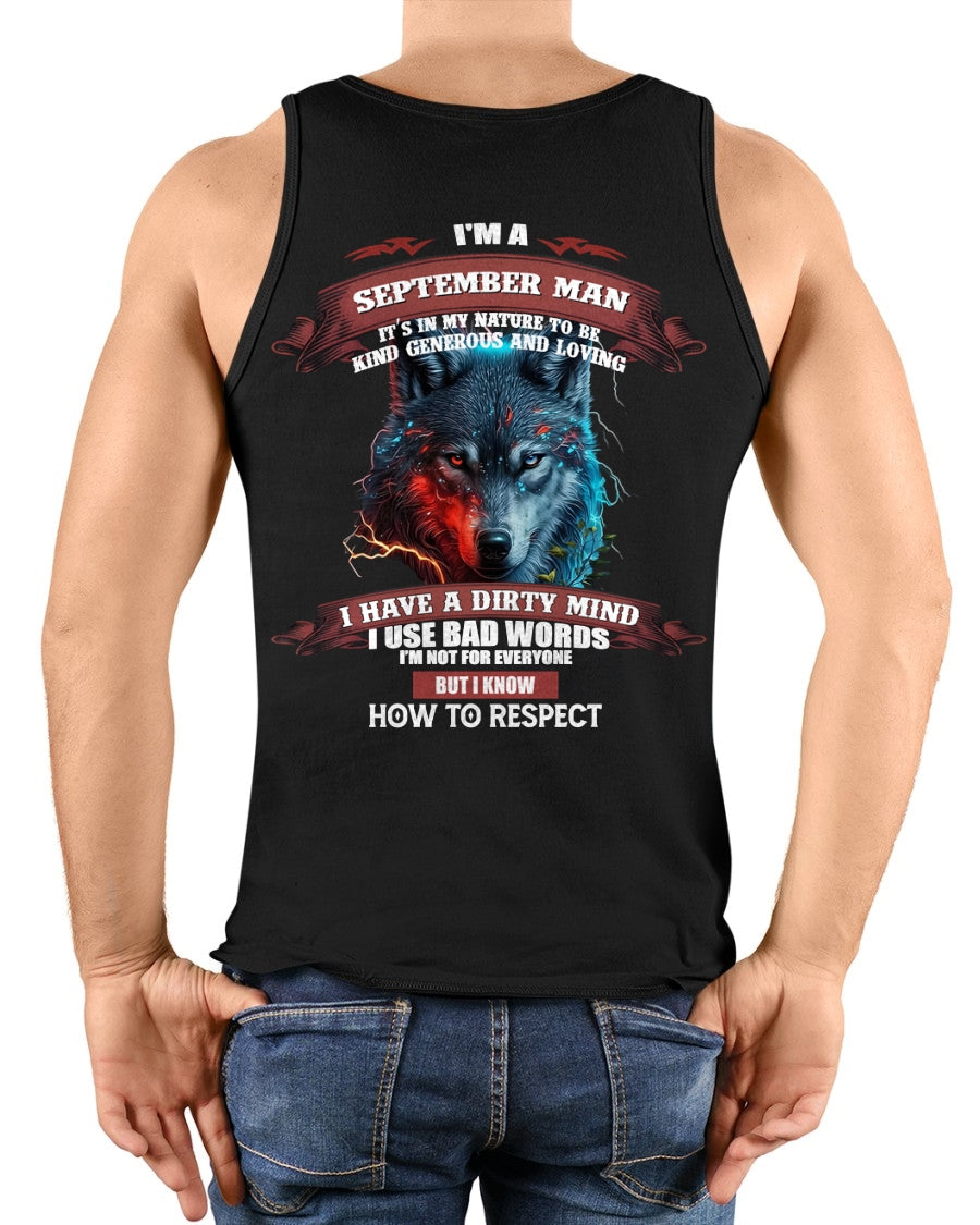 SEPTEMBER - KNOW HOW TO RESPECT - BIRTHDAY T-SHIRT FOR MEN - NGHL09 / male (SKU12-162-09)