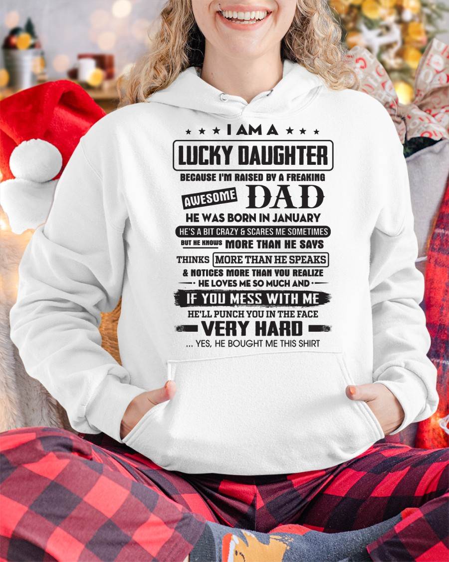 January - Lucky Daughter of Awesome Dad - Perfect Gift For Daughter From Dad - NGHL01 (SKU08-47-01)