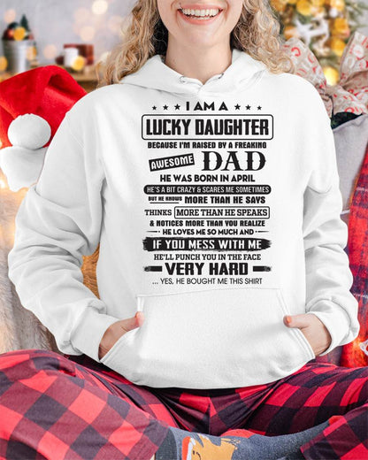 April - Lucky Daughter of Awesome Dad - Perfect Gift For Daughter From Dad - NGHL04 (SKU08-47-04)