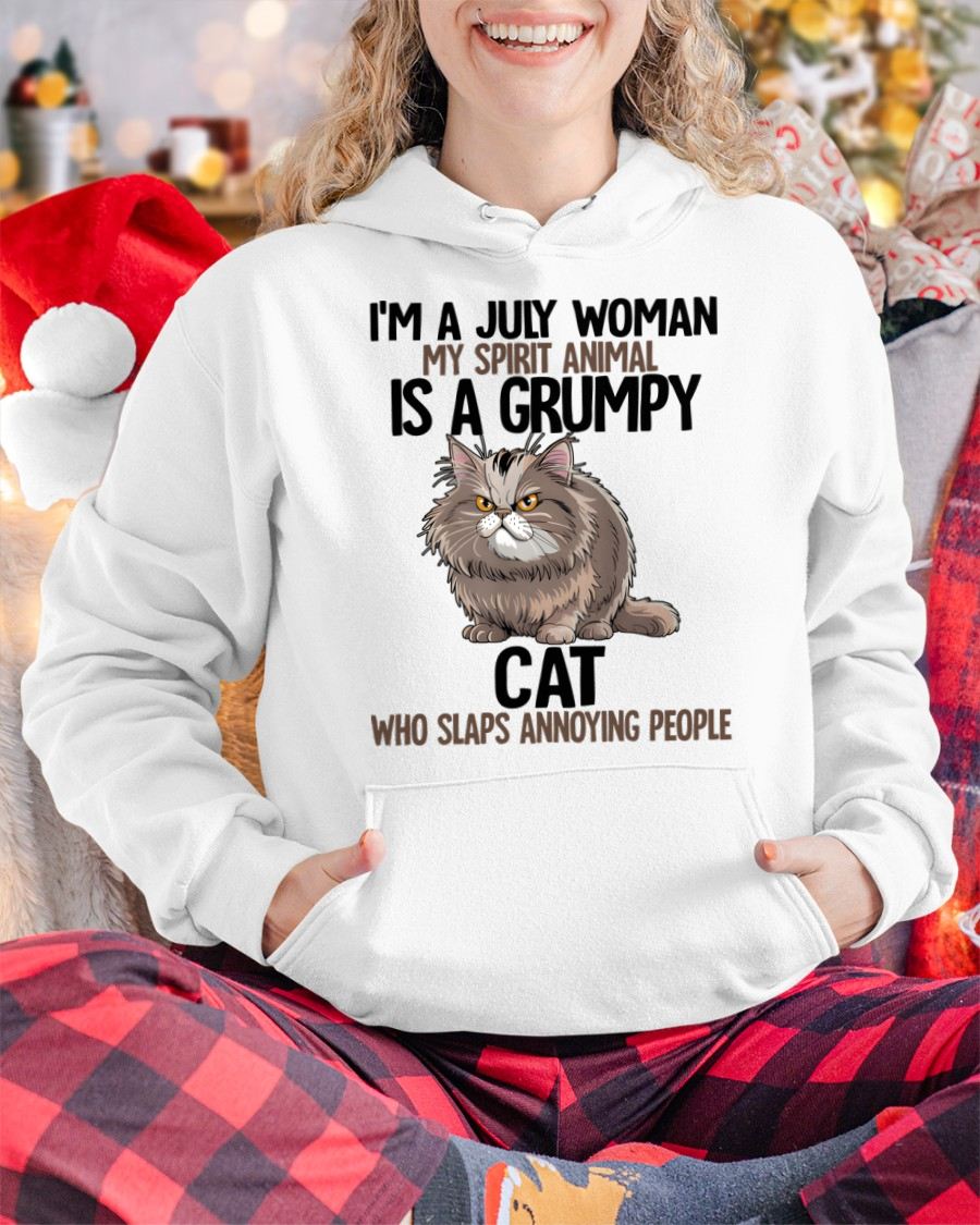 JULY - MY SPIRIT ANIMAL IS A GRUMPY CAT - BIRTHDAY SHIRT FOR WOMEN - NGHL07 (SKU12-278-07)