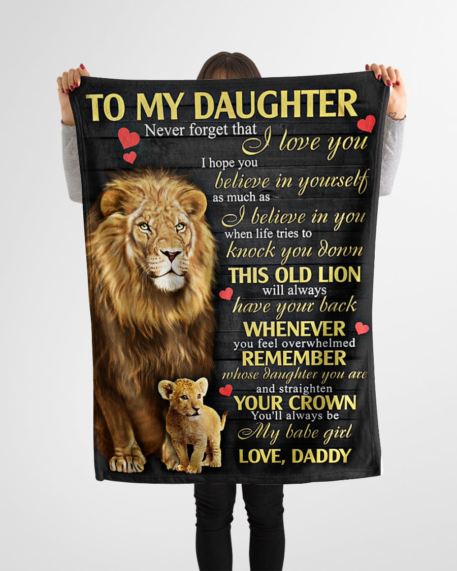 Gift For Daughter From Dad - Lion Blanket (SKUB09-108)