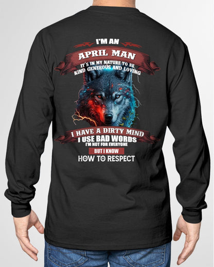 APRIL - KNOW HOW TO RESPECT - BIRTHDAY T-SHIRT FOR MEN - NGHL04 / male (SKU12-162-04)