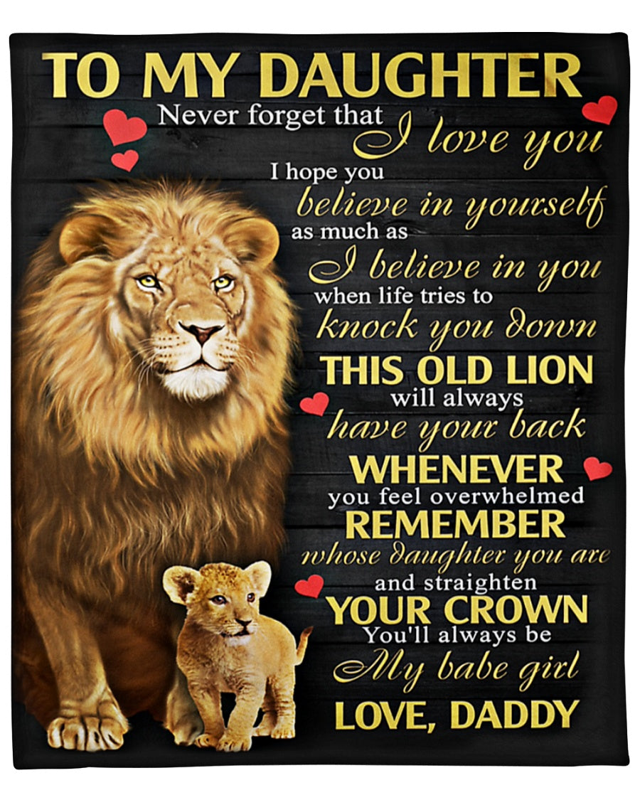 Gift For Daughter From Dad - Lion Blanket (SKUB09-108)