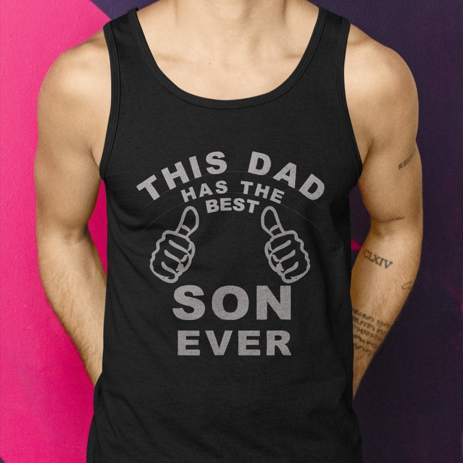 This Dad Has The Best Son Ever Funny Fathers Day From Son T-Shirt - Gift From Dad Unisex T-Shirt/Hoodie - NGHL00 (SKUT-2310EMAILDS-45)