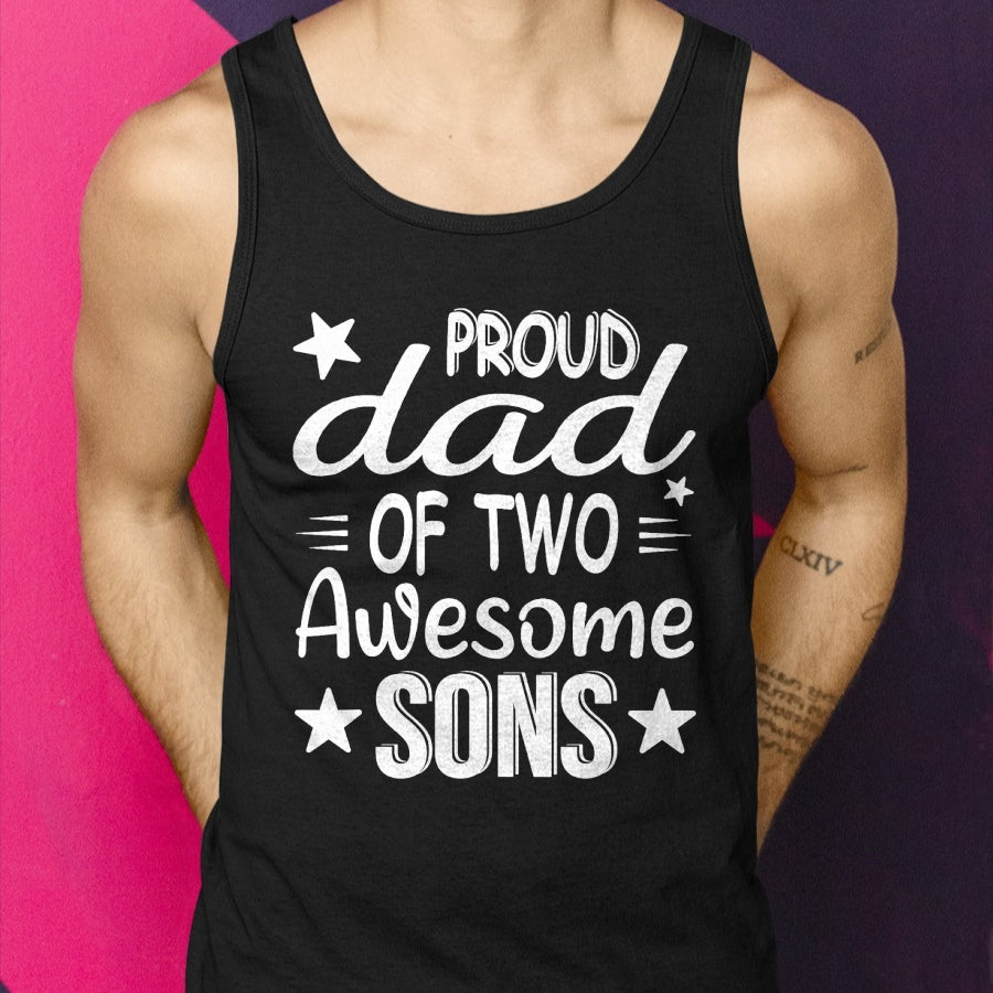 Men Dad Of 2 Boys Two Sons Father's Day T-Shirt - Gift From Dad Unisex T-Shirt/Hoodie - NGHL00 (SKUT-2310EMAILDS-37)