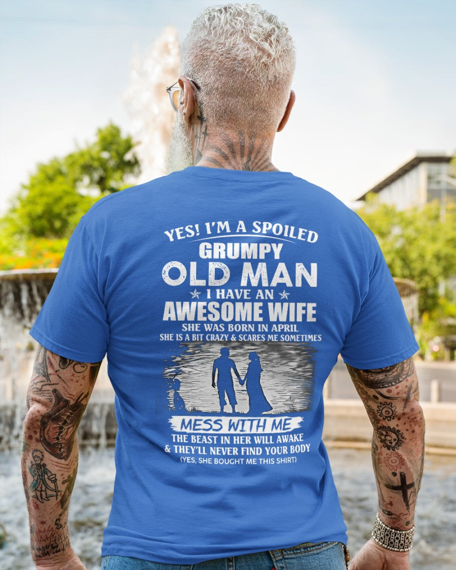 Awesome wife was born April - Gift for boyfriend, Gift for husband from wife - Perfect gift for your husband - NGHL04 (SKU10-79-04)