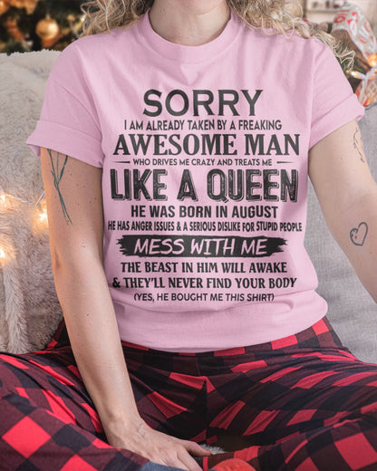 August - Awesome Man Born In August - Special gift for your Girlfriend - NGHL08 (SKU09-126-08)