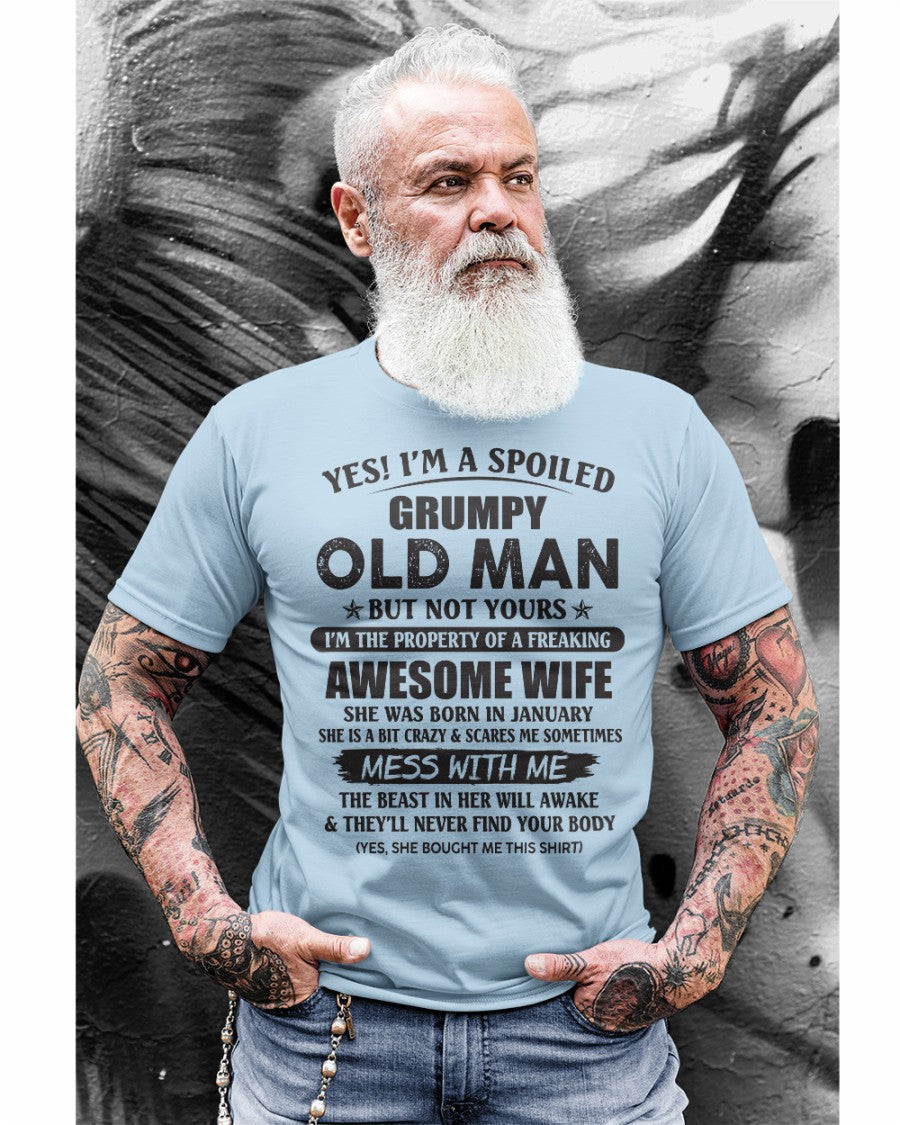 Awesome wife January - Perfect gift for husband From Wife - NGHL01 (SKU96-68-01)