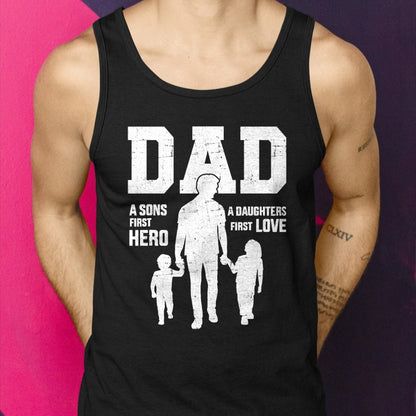 Dad sons first hero daughter love for father's day T-Shirt - Gift From Dad Unisex T-Shirt/Hoodie - NGHL00 (SKUT-2310EMAILDS-11)