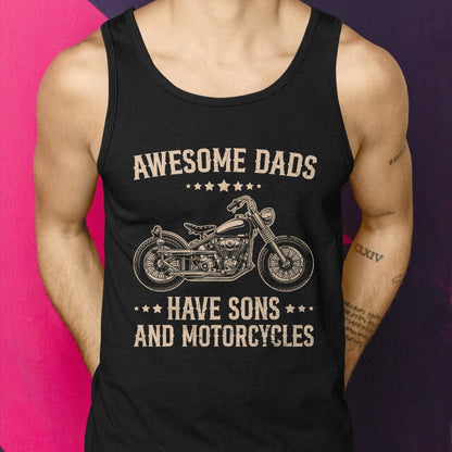 Vintage Biker Awesome Dads Have Sons And Motorcycles T-Shirt - Gift From Dad Unisex T-Shirt/Hoodie - NGHL00 (SKUT-2310EMAILDS-46)