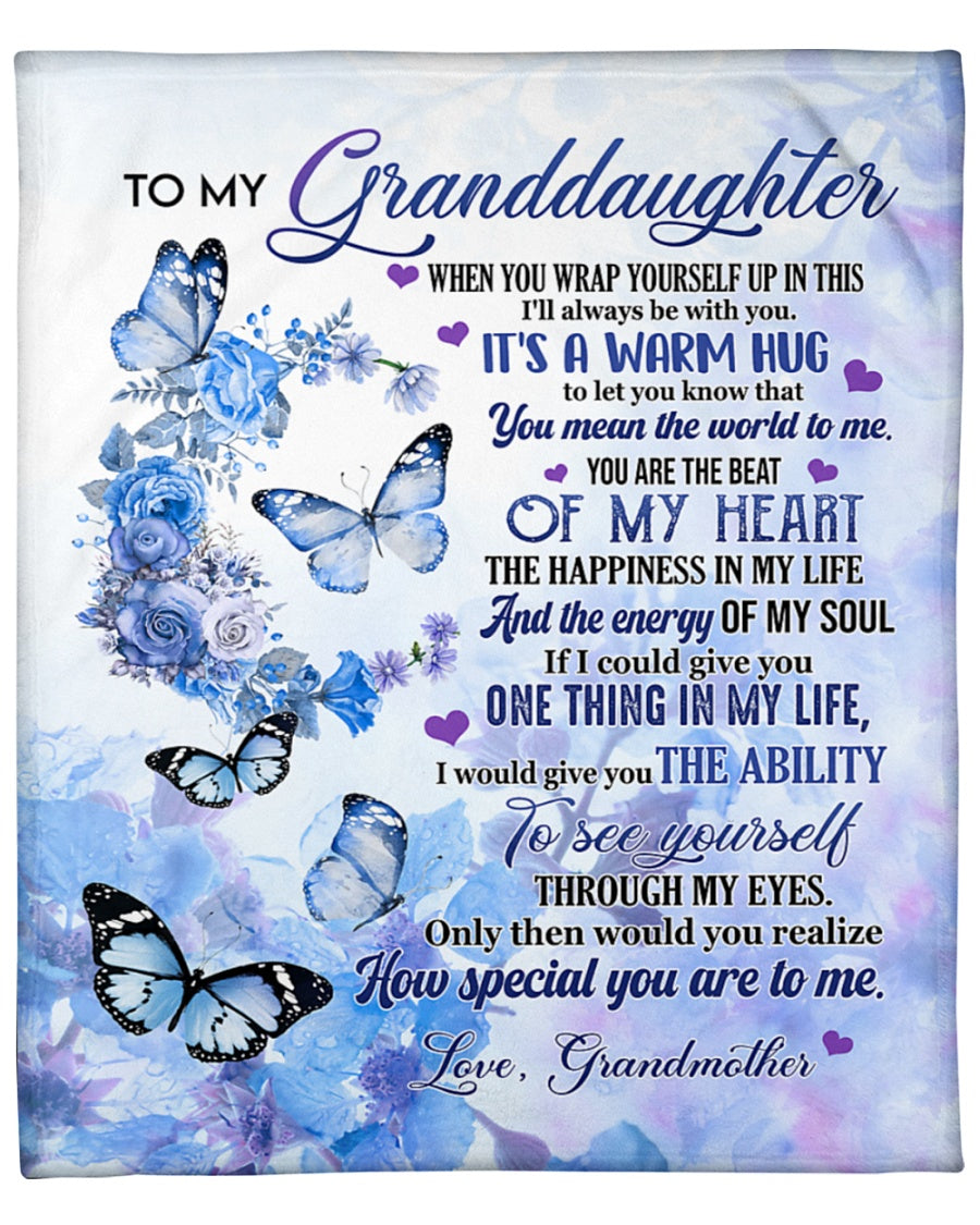 To my granddaughter - Gift for granddaughter Sherpa Fleece Blanket From Grandma