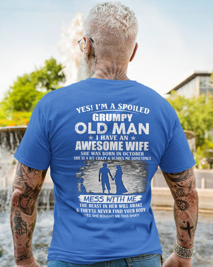 Awesome wife was born October - Gift for boyfriend, Gift for husband from wife - Perfect gift for your husband - NGHL10 (SKU10-79-10)