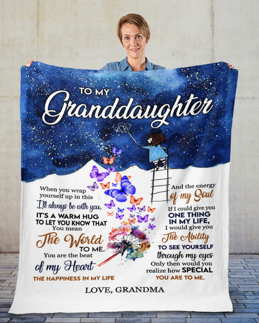 To my granddaughter - Gift for granddaughter Sherpa Fleece Blanket From Grandma