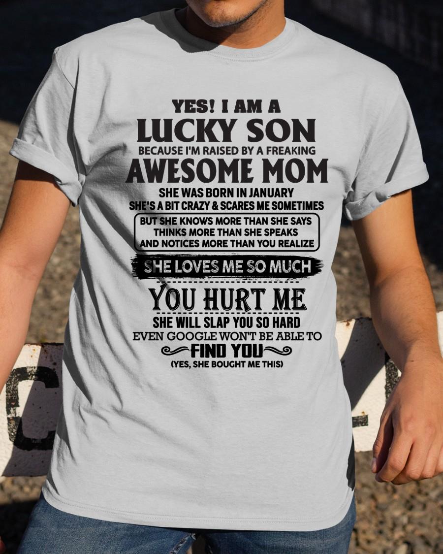 January - Yes! I'm A Lucky Son - Perfect Gift For Your Son From Mom - NGHL01 (SKU-LKW-01)
