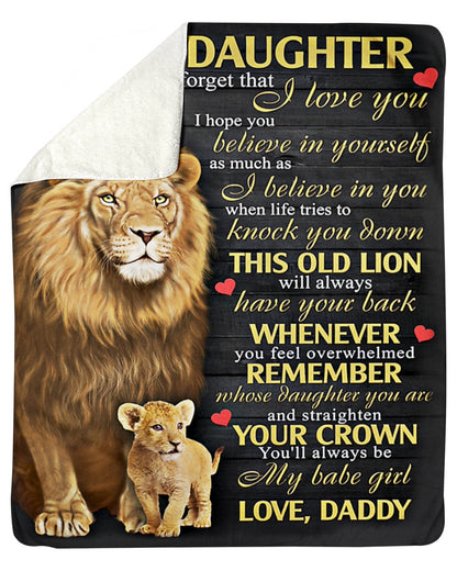 Gift For Daughter From Dad - Lion Blanket (SKUB09-108)