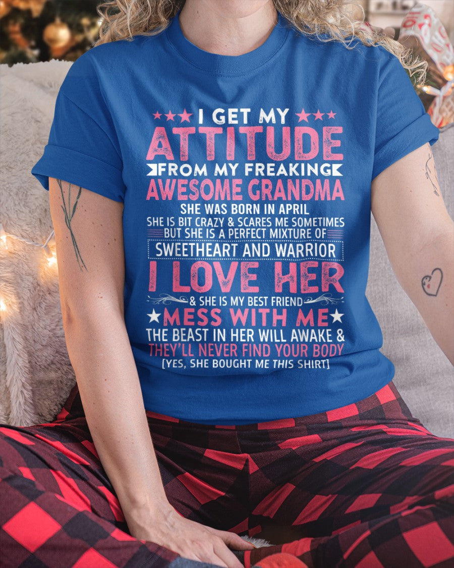 I GET MY ATTITUDE FROM MY GRANDMA APRIL EDITION – FROM GRANDMA TO GRANDDAUGHTER NGHL04 (SKU07-163-04)