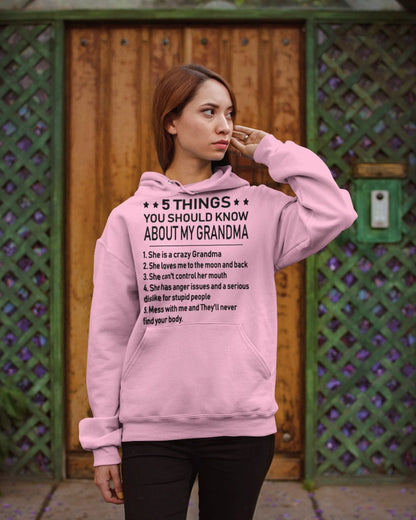 5 THINGS  YOU SHOULD KNOW ABOUT MY GRANDMA - Gift for granddaughter NGHL00 (SKU10-18)