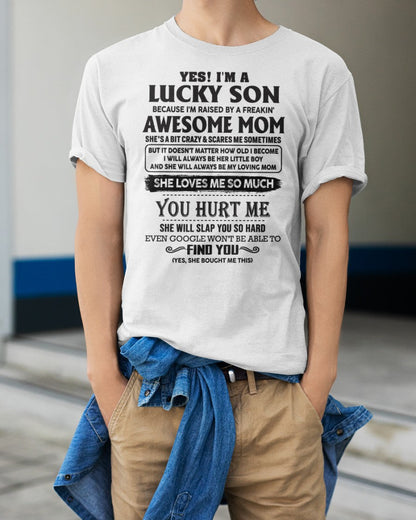 Lucky Son Of Awesome Mom - Perfect Gift For Your Son (SKU-LB)