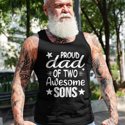 Men Dad Of 2 Boys Two Sons Father's Day T-Shirt - Gift From Dad Unisex T-Shirt/Hoodie - NGHL00 (SKUT-2310EMAILDS-37)