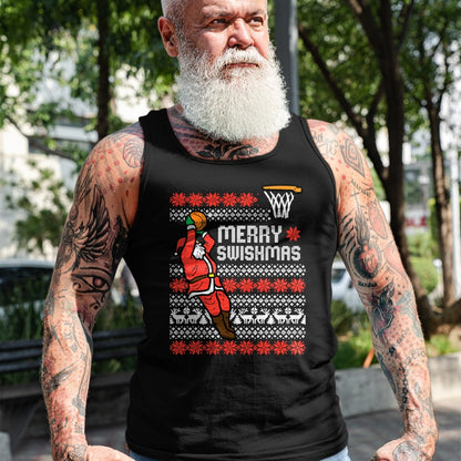 Merry Swishmas Basketball Ugly Christmas Xmas Men Boys Kids T-Shirt - Christmas Unisex T-Shirt/Hoodie/Sweatshirt - NGHL00