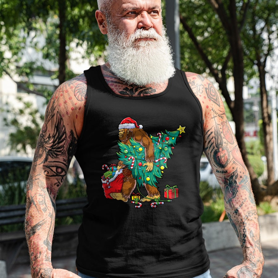 Most Wonderful Christmas Co Bigfoot Christmas Tree Lights Xmas Boys Men Sasquax T-Shirt - Christmas Unisex T-Shirt/Hoodie/Sweatshirt - NGHL00