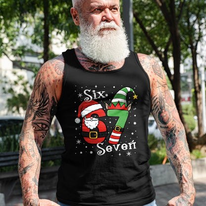 Funny Six Seven 67 Meme 6 7 Elf Santa Christmas Pajamas Kids T-Shirt  - Christmas Unisex T-Shirt/Hoodie/Sweatshirt - NGHL00