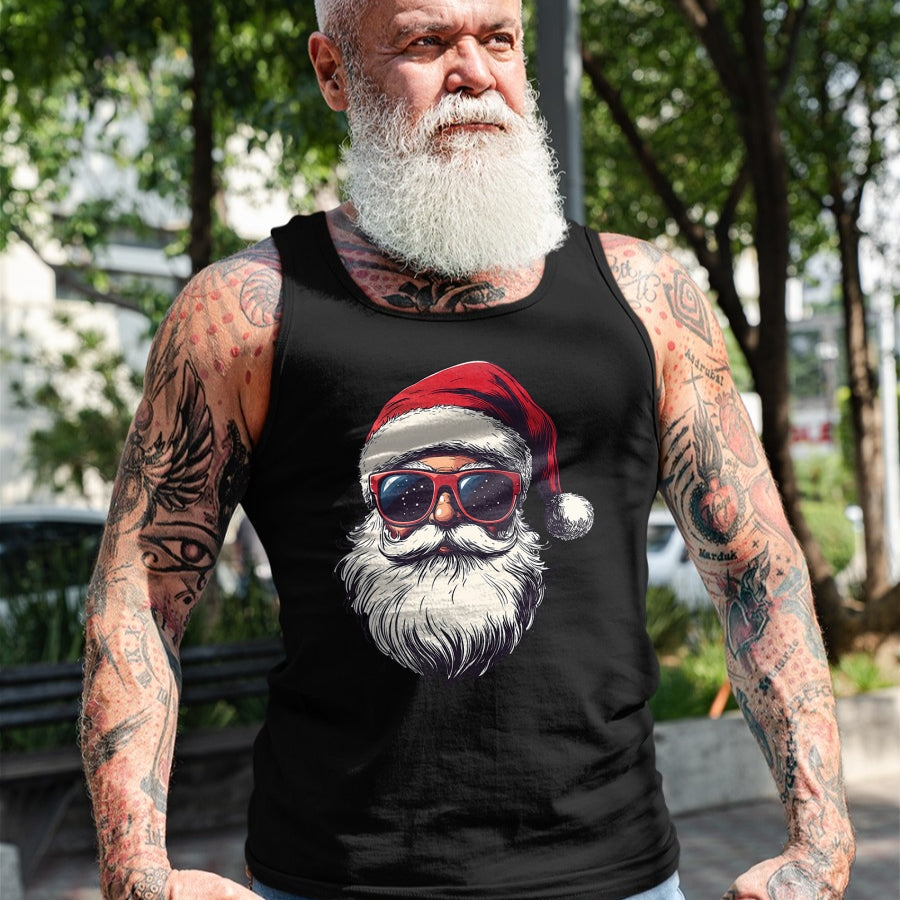 Cool Santa Claus Face Retro Sunglasses Christmas Men Boys T-Shirt - Christmas Unisex T-Shirt/Hoodie/Sweatshirt - NGHL00
