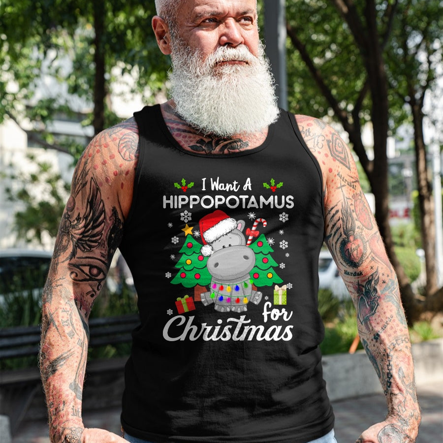 I Want A Hippopotamus For Christmas Cute Gift Xmas Costume T-Shirt - Christmas Unisex T-Shirt/Hoodie/Sweatshirt - NGHL00