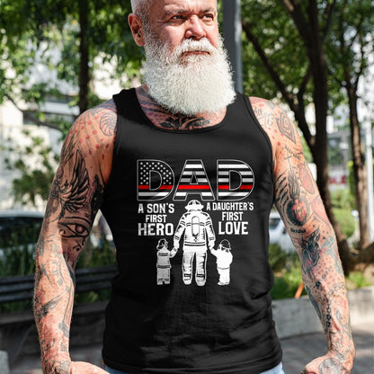 Proud Firefighter Dad Daddy Fireman Dad Father’s day Men T-Shirt - Gift From Dad Unisex T-Shirt/Hoodie - NGHL00 (SKUT-2310EMAILDS-44)