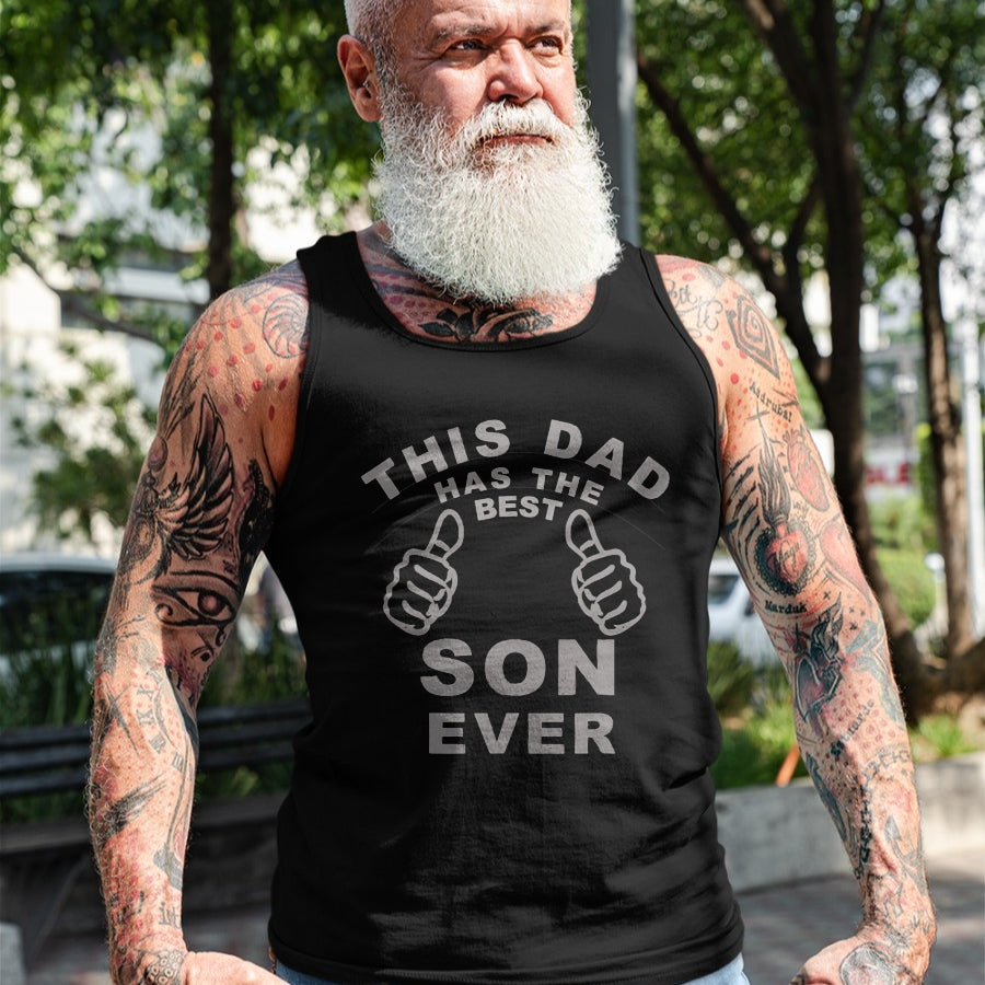 This Dad Has The Best Son Ever Funny Fathers Day From Son T-Shirt - Gift From Dad Unisex T-Shirt/Hoodie - NGHL00 (SKUT-2310EMAILDS-45)
