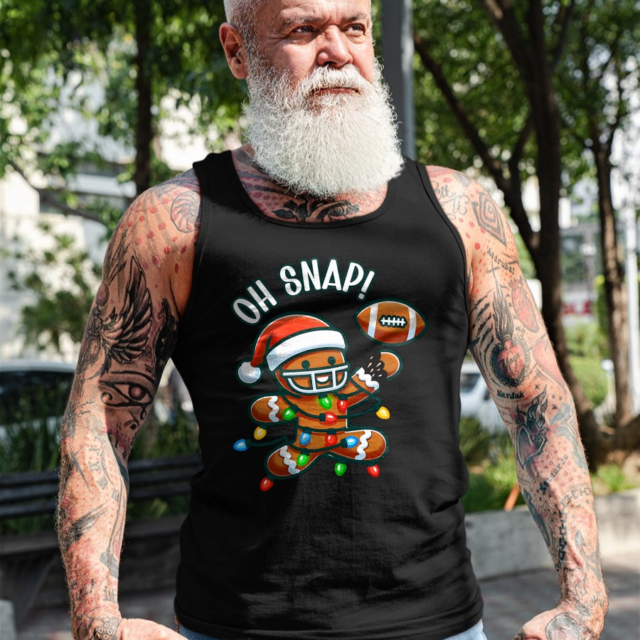 Funny Gingerbread Man Pajamas & PJs Xmas Holiday Oh Snap Gingerbreadman Christmas Football T-Shirt - Christmas Unisex T-Shirt/Hoodie/Sweatshirt - NGHL00