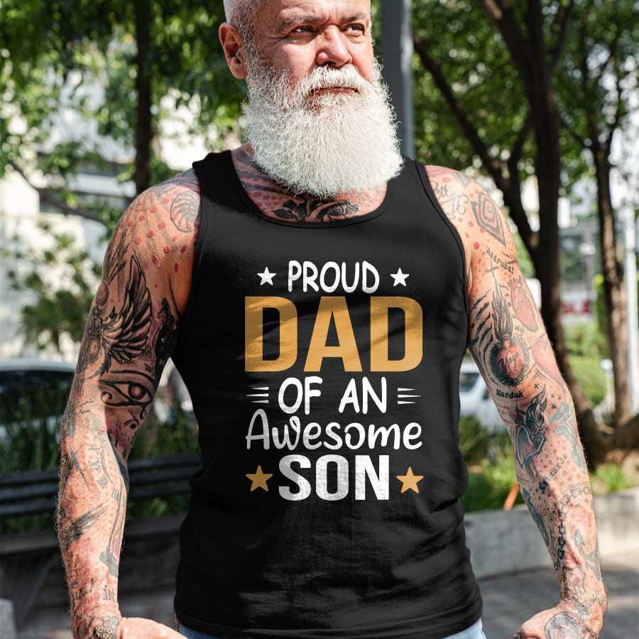 Men Proud Dad Of A Boy An Awesome Son Father's Day T-Shirt - Gift From Dad Unisex T-Shirt/Hoodie - NGHL00 (SKUT-2310EMAILDS-38)