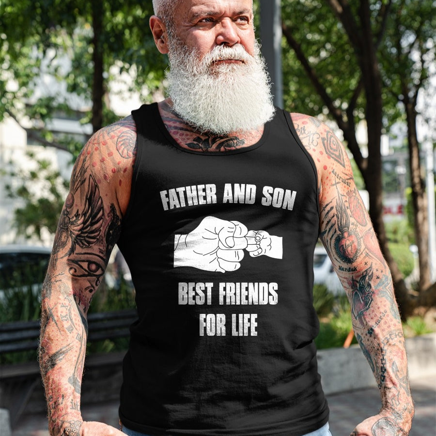 Father Son Best Friends for Life Fist Bump T-Shirt - Gift From Dad Unisex T-Shirt/Hoodie - NGHL00 (SKUT-2310EMAILDS-26)