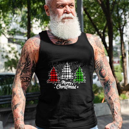 Merry Christmas Tree Xmas Buffalo Plaid Red White Green T-Shirt - Christmas Unisex T-Shirt/Hoodie/Sweatshirt - NGHL00