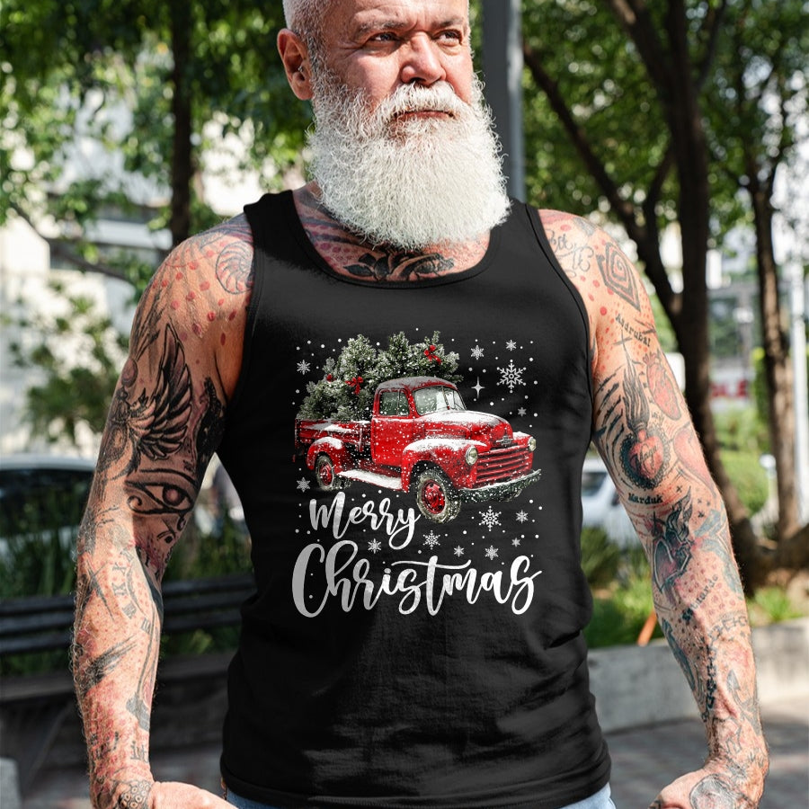 Merry Christmas Red Truck Family Matching Christmas Pajama T-Shirt - Christmas Unisex T-Shirt/Hoodie/Sweatshirt - NGHL00