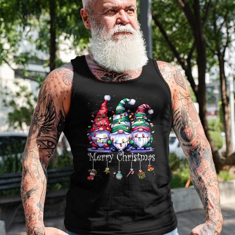 Cute Gnomes Merry Christmas Light Family Gnome Xmas Matching T-Shirt - Christmas Unisex T-Shirt/Hoodie/Sweatshirt - NGHL00
