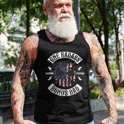 One Badass Bonus Stepdad Birthday Step Dad Fathers Day Gift T-Shirt - Gift From Dad Unisex T-Shirt/Hoodie - NGHL00 (SKUT-2310EMAILDS-41)