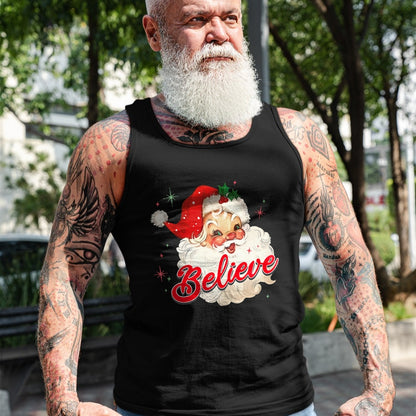 Vintage Santa Claus Believe Christmas Women Boys Girls T-Shirt - Christmas Unisex T-Shirt/Hoodie/Sweatshirt - NGHL00