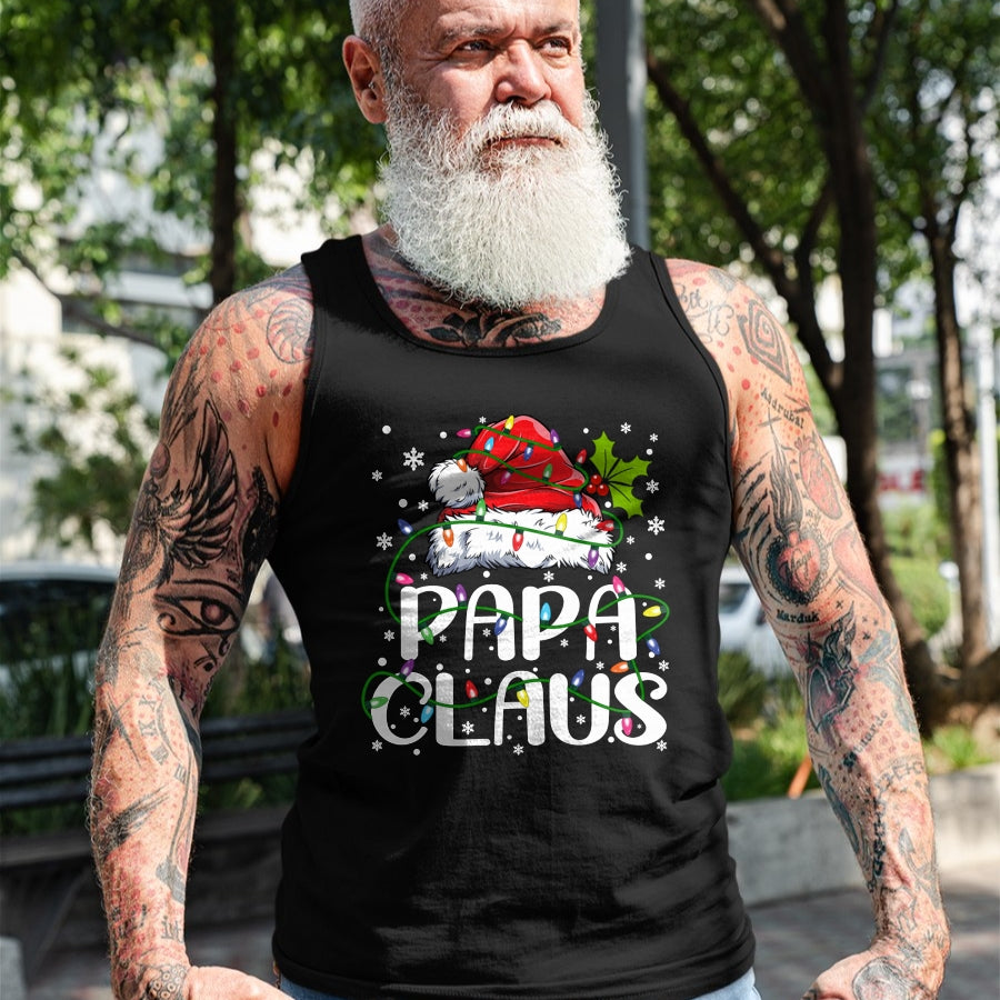 Papa Claus Christmas Lights Pajama Family Matching T-Shirt - Christmas Unisex T-Shirt/Hoodie/Sweatshirt - NGHL00