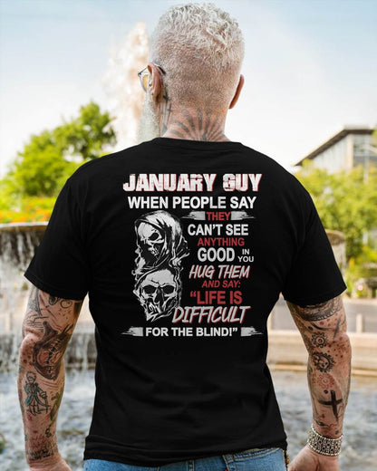 JANUARY - HUG THEM AND SAY... - BIRTHDAY T-SHIRT FOR MEN - NGHL01 (SKU12-253-01)