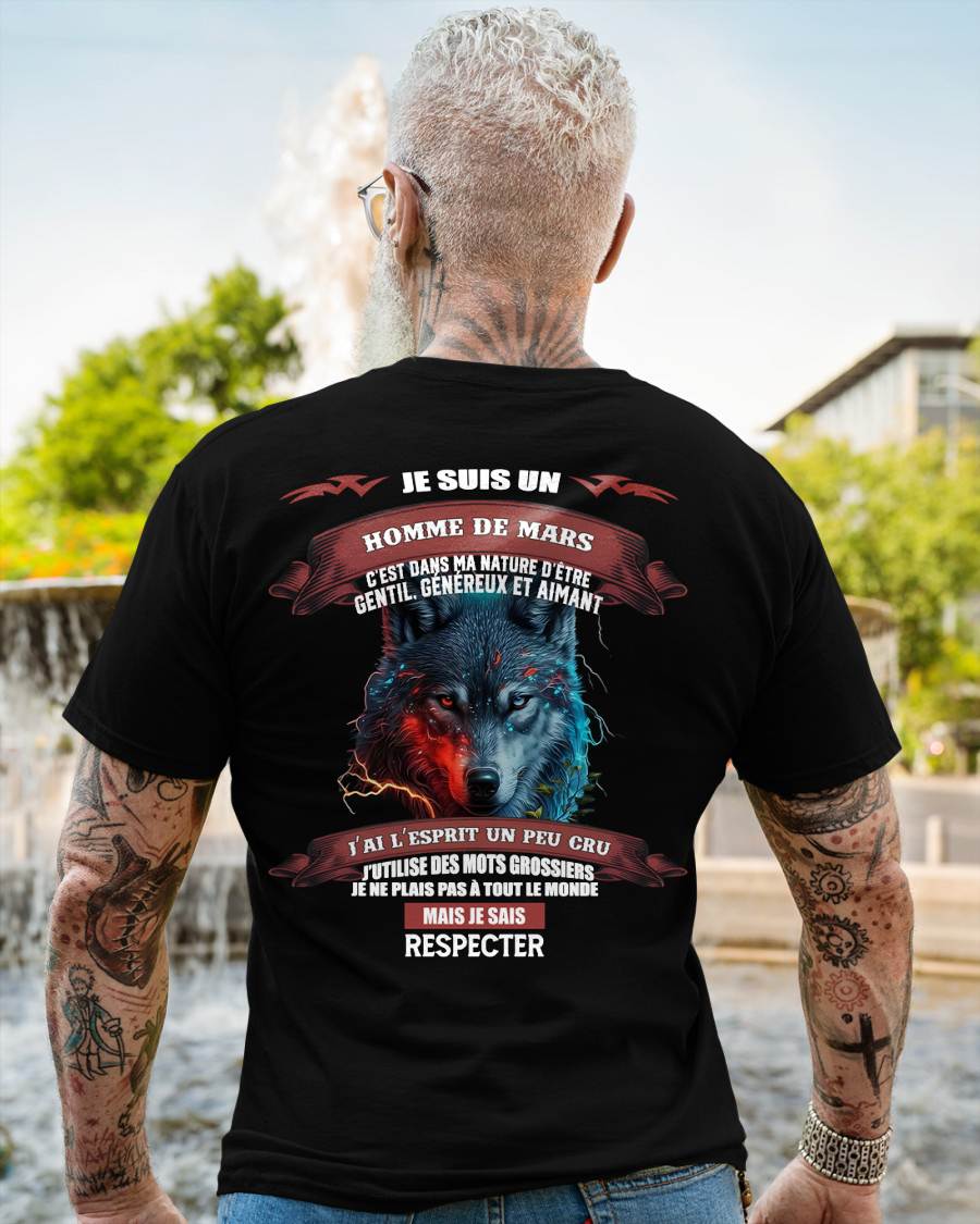 MARS - JE SAIS RESPECTER – T-SHIRT D’ANNIVERSAIRE POUR HOMME - frNGHL03 (SKU12-266-03)