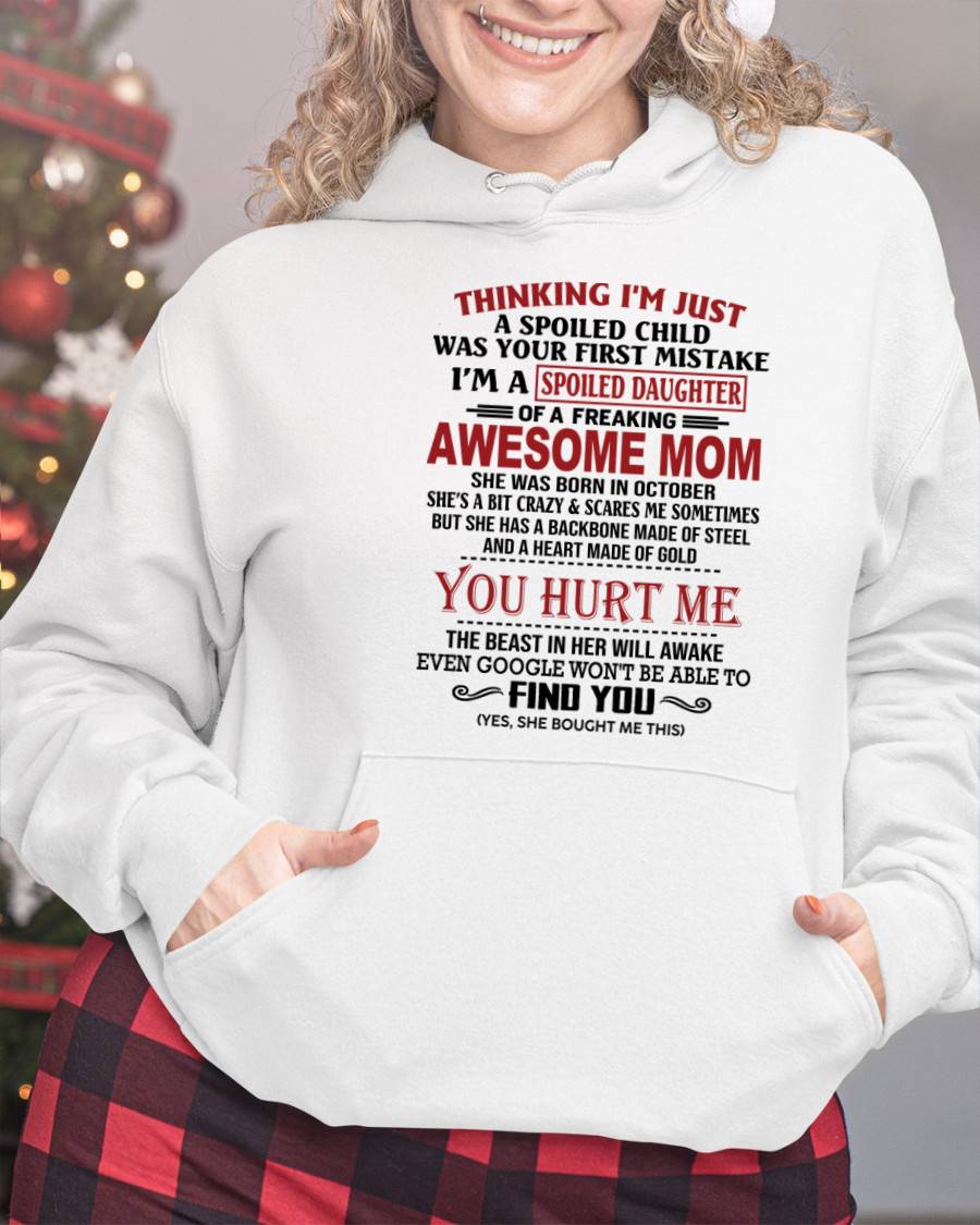 OCTOBER - TO MY DAUGHTER - SPOILED DAUGHTER - PERFECT GIFT FOR DAUGHTER - GIFT FROM MOM - NGHL10 (SKU10-151-10)