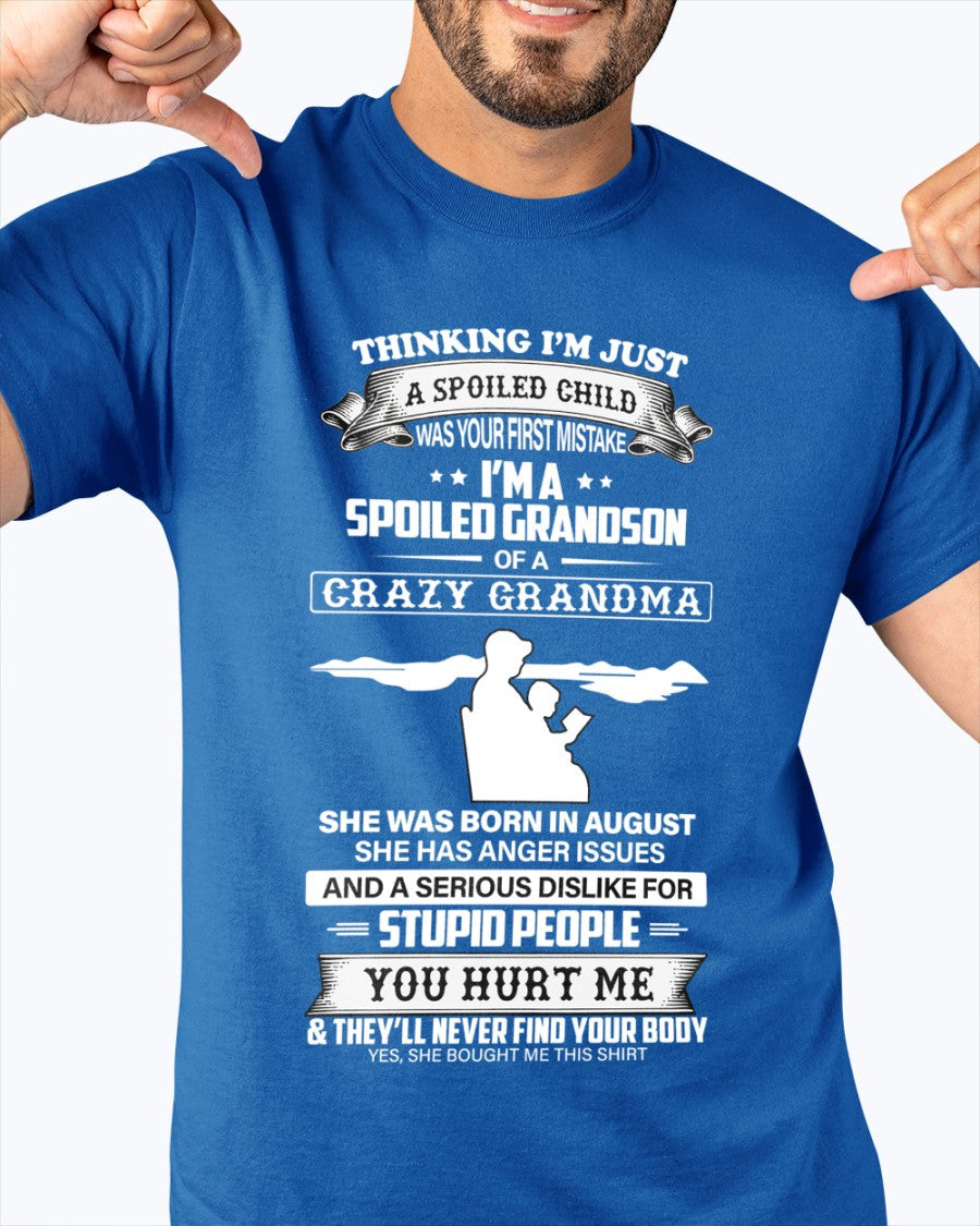 Spoiled by Grandma Shirt August Edition – From Grandma to Grandson NGHL08 (SKU-GMS2-08)