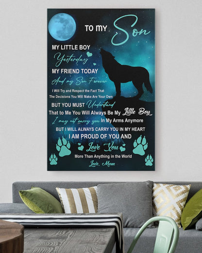To My Son From Mom Canvas