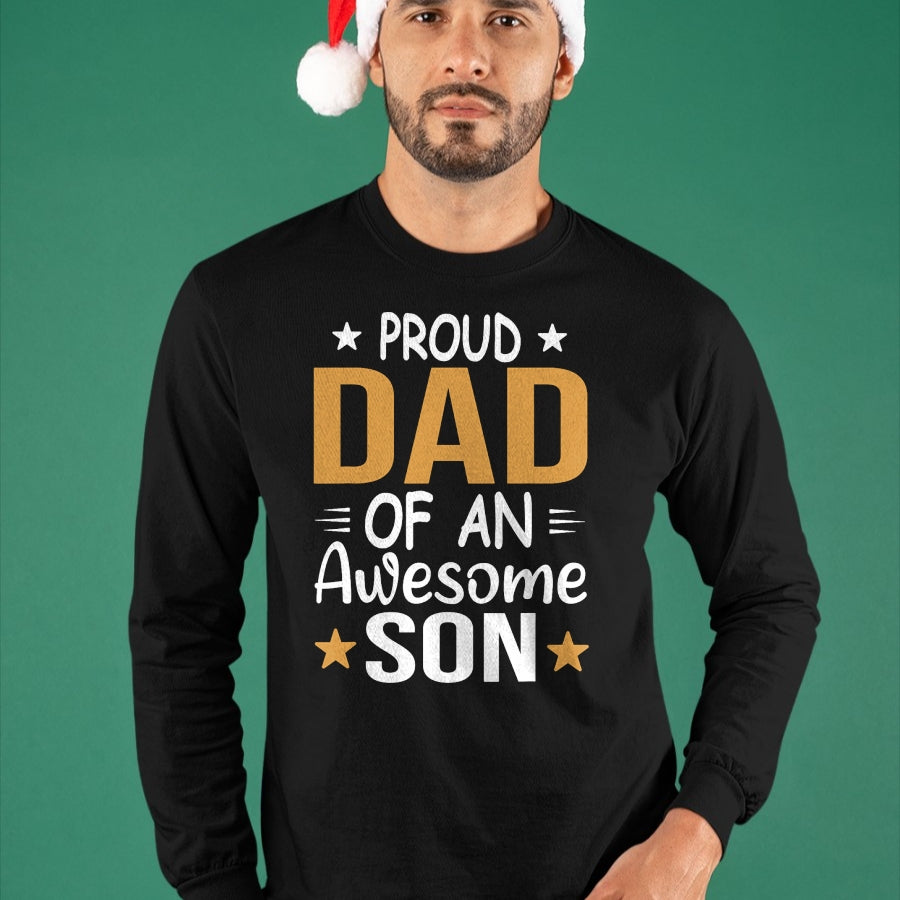 Men Proud Dad Of A Boy An Awesome Son Father's Day T-Shirt - Gift From Dad Unisex T-Shirt/Hoodie - NGHL00 (SKUT-2310EMAILDS-38)