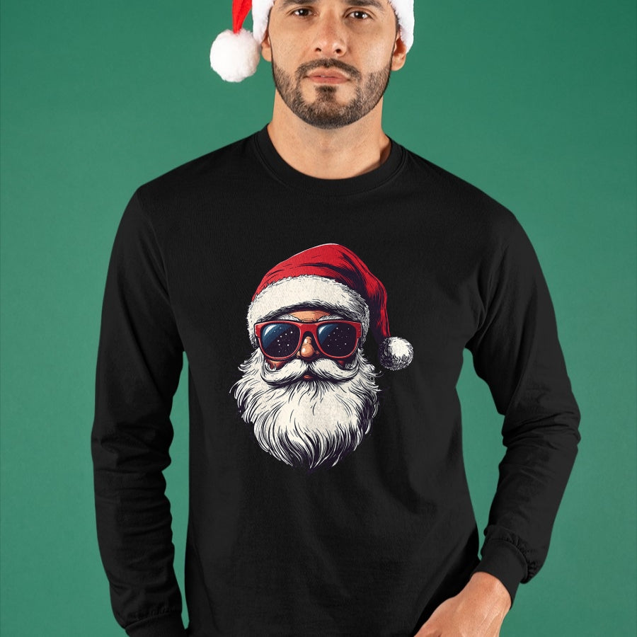 Cool Santa Claus Face Retro Sunglasses Christmas Men Boys T-Shirt - Christmas Unisex T-Shirt/Hoodie/Sweatshirt - NGHL00