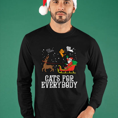 Cats For Everybody Christmas Cat Funny Xmas Women Santa T-Shirt - Christmas Unisex T-Shirt/Hoodie/Sweatshirt - NGHL00